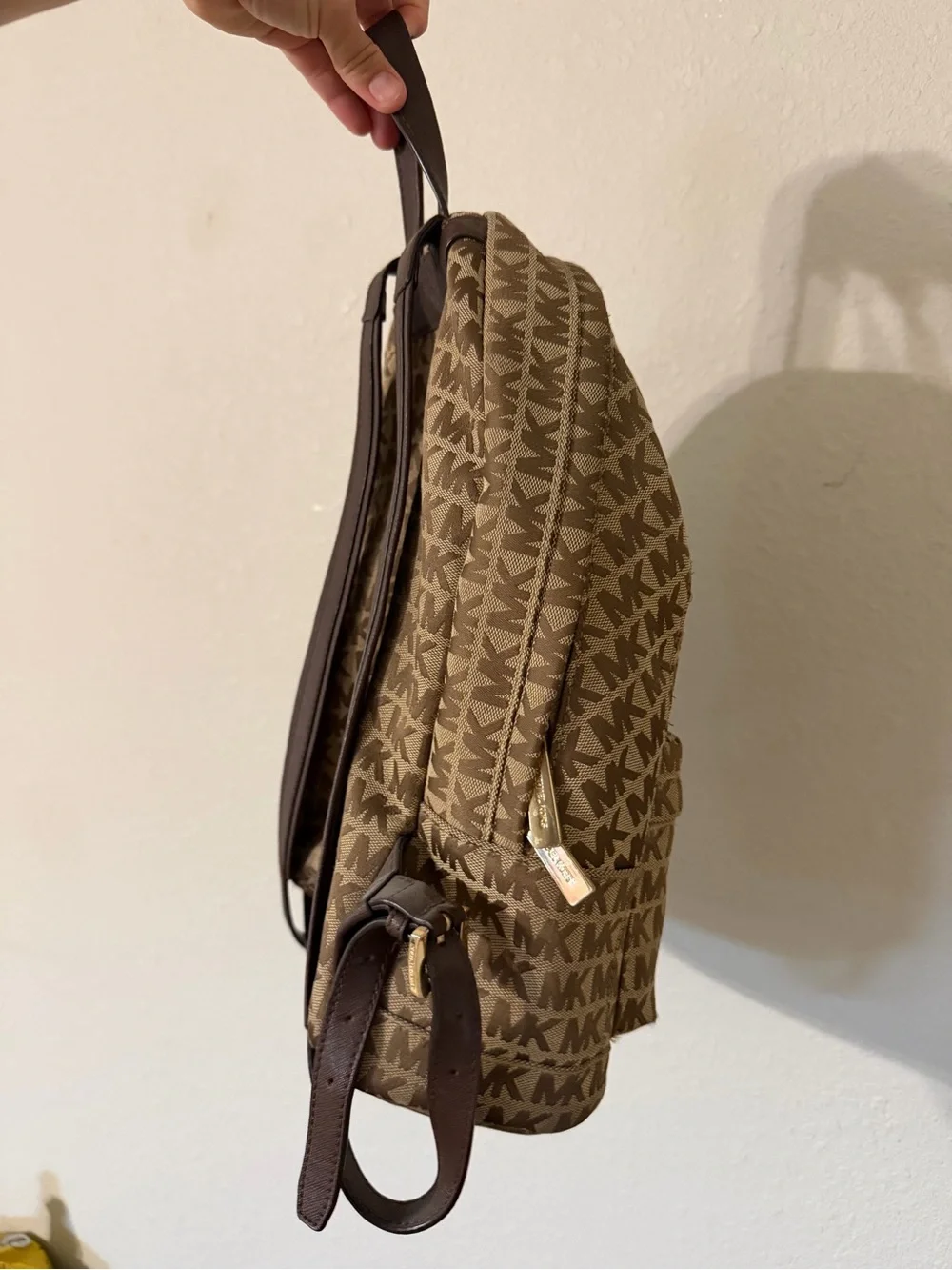Michael Kors Tan/Brown MK Monogram Backpack